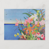 海辺の花日本の木版画浮世絵 ポストカード (正面)