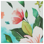 海辺の花模様 ファブリック (クローズアップ)