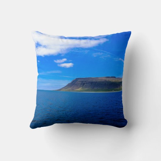 海辺の茶色の崖 クッション (裏面)