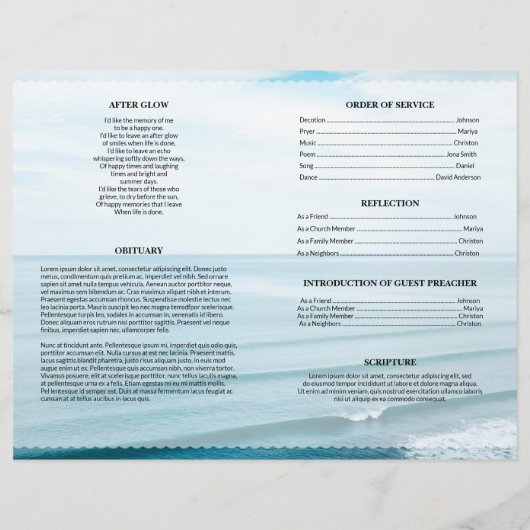 海辺の葬儀テンプレート (裏面)