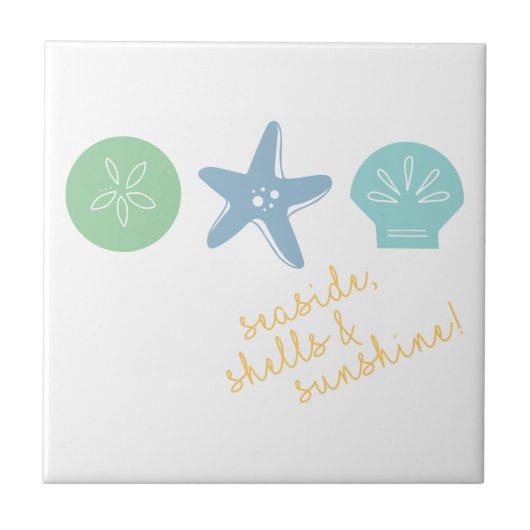 海辺の貝 タイル (正面)
