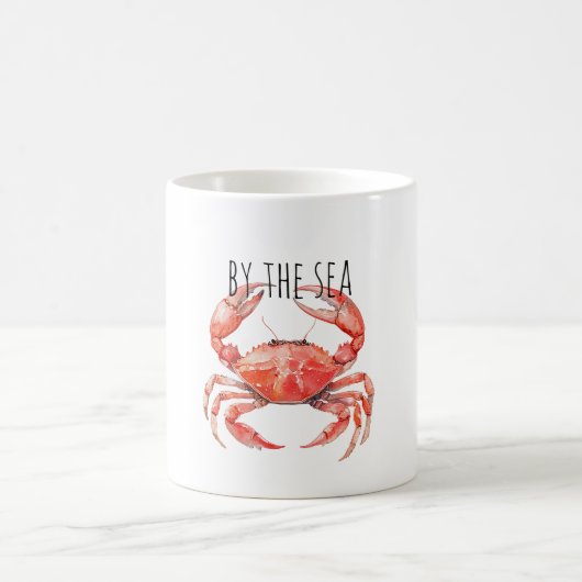 海辺の赤いカニ コーヒーマグカップ (中央)
