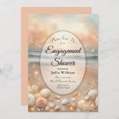 海辺の輝きと夕日の夢のシャワー 招待状 (正面/裏面)