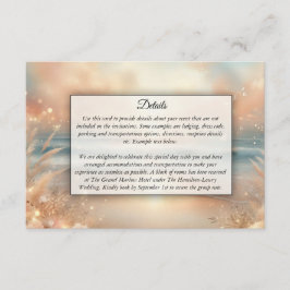 海辺の輝きと夕日の夢結婚の エンクロージャーカード