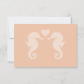 海辺の輝きと夕日の夢結婚の 出欠カード (裏面)