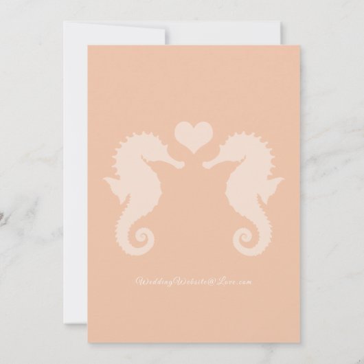 海辺の輝きと夕日の夢結婚の 招待状 (裏面)