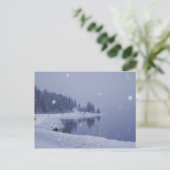 海辺の雪の日のポストカード ポストカード (スタンド正面)