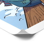 海辺の雪景色 ポスター (角)