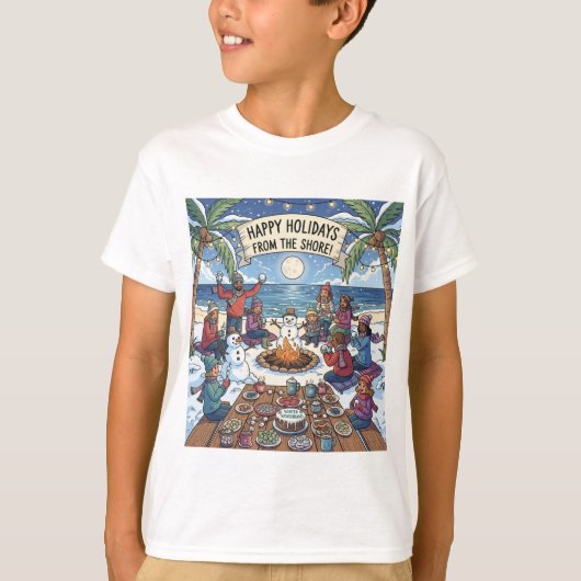 海辺の雪景色 Tシャツ (正面)