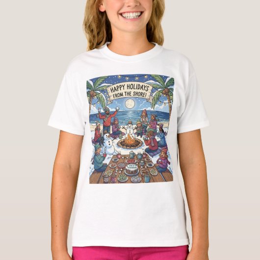 海辺の雪景色 Tシャツ (正面)