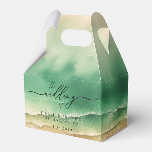 海辺の青い水彩画のような夏の太陽 フェイバーボックス (正面サイド)