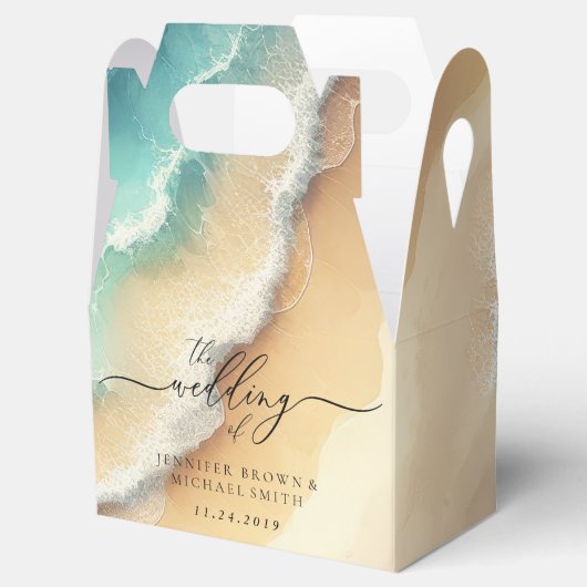 海辺の青い水彩画の夏 フェイバーボックス (オープン)