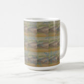 海辺の青い波と雪の結晶 コーヒーマグカップ (正面右)