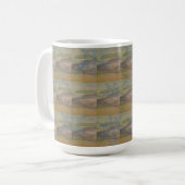 海辺の青い波と雪の結晶 コーヒーマグカップ (正面左)