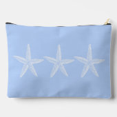 海辺の青と白のヒトデパーソナライズされたオ アクセサリーポーチ (裏面)