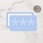 海辺の青と白のヒトデパーソナライズされたオ ノートカード (正面/裏面インサイチュ)