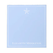 海辺の青と白のヒトデパーソナライズされたオ ノートパッド (正面)