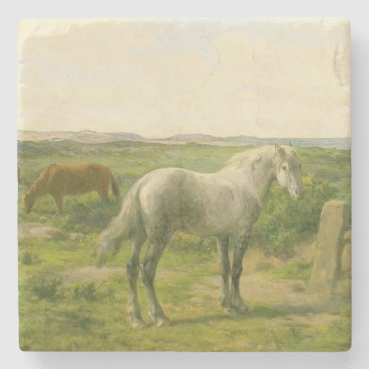 海辺の馬(Rosa Bonheur) ストーンコースター (正面)