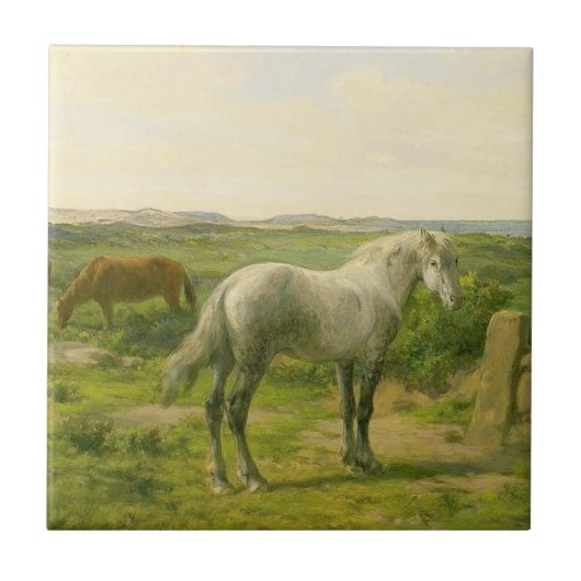 海辺の馬(Rosa Bonheur) タイル (正面)