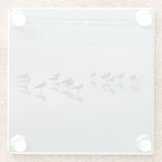 海辺の鳥 ガラスコースター (裏面)