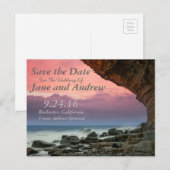 海辺のSave the Date 招待状 ポストカード (正面/裏面)