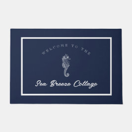 海辺インスパイア青白シーホース ドアマット