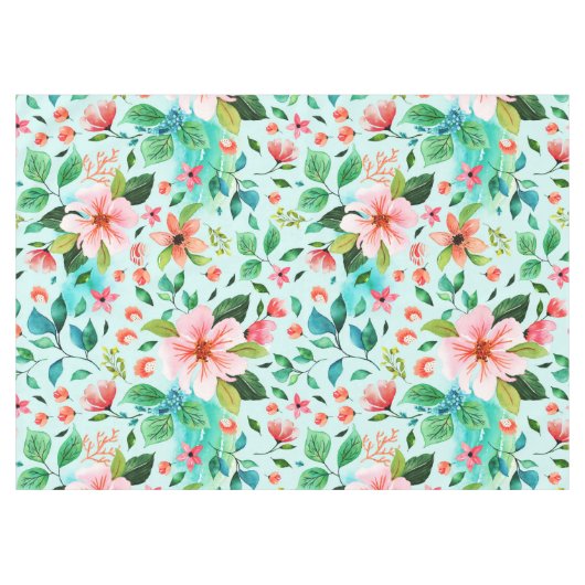 海辺カラフルの花模様 テーブルクロス (正面(横))