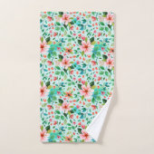 海辺カラフルの花模様 バスタオルセット (ハンドタオル)