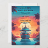 海辺カリブのの風光明媚な熱帯結婚地方 招待状 (正面)