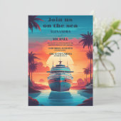 海辺カリブのの風光明媚な熱帯結婚地方 招待状 (スタンド正面)