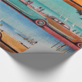 海辺クラシック路の車 ラッピングペーパー (角)