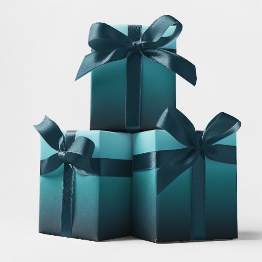 海辺ティール(緑がかった色)勾配 ラッピングペーパーシート