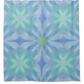 海辺フローラ水色抽象芸術パターン シャワーカーテン (正面)