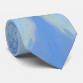 海辺フローラ水色抽象芸術パターン ネクタイ (ロール)