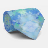海辺フローラ水色抽象芸術繰り返しパターン ネクタイ (ロール)