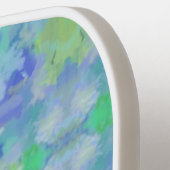 海辺フローラ水色抽象芸術繰り返しパターン ピックルボールラケット (左詳細)