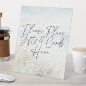 海辺モダン水彩ビーチブライダルシャワーギフト 台座サイン (インサイチュ)