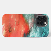 海辺素朴の形をしたオレンジ色の風合い iPhoneケース (裏面横)
