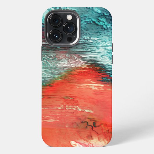 海辺素朴の形をしたオレンジ色の風合い iPhoneケース (裏面)
