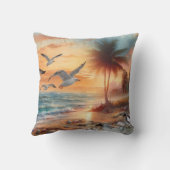 海辺結婚のお祝いビーチ クッション (裏面)