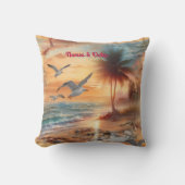 海辺結婚のお祝いビーチ クッション (正面)