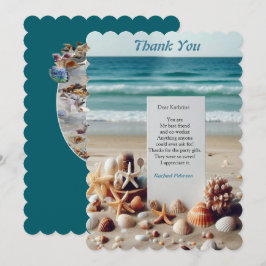 海辺結婚のお祝いビーチ サンキューカード