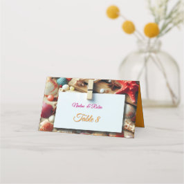 海辺結婚のお祝いビーチ プレイスカード