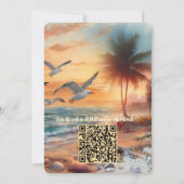 海辺結婚のお祝いビーチ 招待状 (裏面)