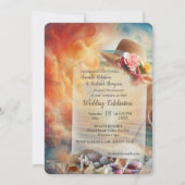 海辺結婚のお祝いビーチ 招待状 (正面)