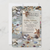 海辺結婚のお祝いビーチ 招待状 (正面)