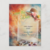 海辺結婚のお祝いビーチ 案内ポストカード (正面)