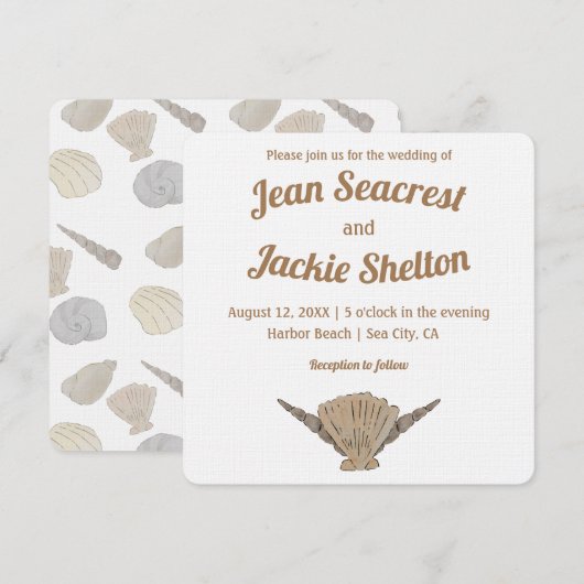 海辺結婚沿岸 招待状 (正面/裏面)