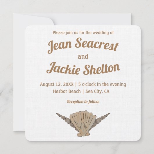 海辺結婚沿岸 招待状 (正面)