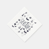 海辺航海の スタンダードカクテルナプキン (角)